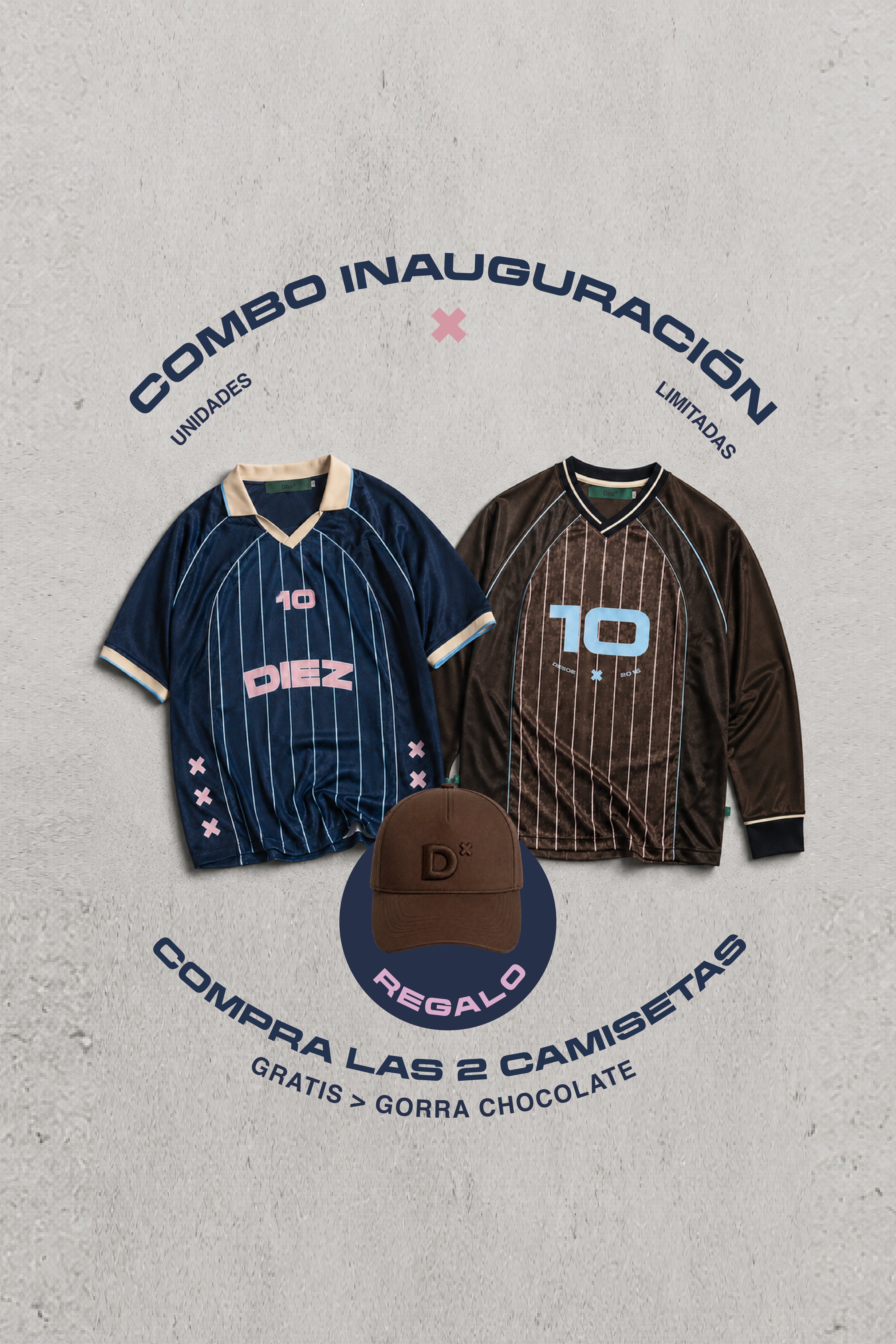 CAMISETA AZUL + CAMIBUZO CAFÉ > GRATIS GORRA CHOCOLATE